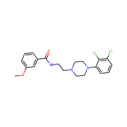 COc1cccc(C(=O)NCCN2CCN(c3cccc(Cl)c3Cl)CC2)c1 ZINC000013492652