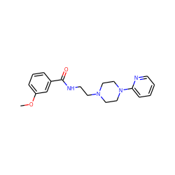 COc1cccc(C(=O)NCCN2CCN(c3ccccn3)CC2)c1 ZINC000013492648