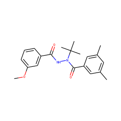 COc1cccc(C(=O)NN(C(=O)c2cc(C)cc(C)c2)C(C)(C)C)c1 ZINC000103200479