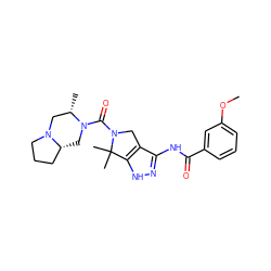 COc1cccc(C(=O)Nc2n[nH]c3c2CN(C(=O)N2C[C@@H]4CCCN4C[C@@H]2C)C3(C)C)c1 ZINC000114184343