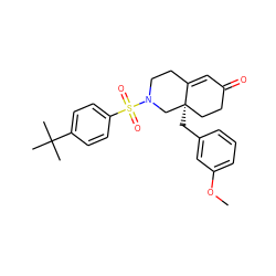 COc1cccc(C[C@@]23CCC(=O)C=C2CCN(S(=O)(=O)c2ccc(C(C)(C)C)cc2)C3)c1 ZINC000028953748