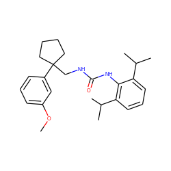 COc1cccc(C2(CNC(=O)Nc3c(C(C)C)cccc3C(C)C)CCCC2)c1 ZINC000013736816