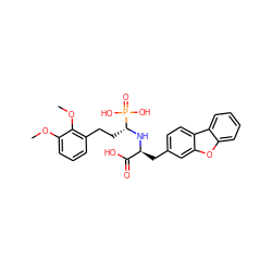 COc1cccc(CC[C@@H](N[C@@H](Cc2ccc3c(c2)oc2ccccc23)C(=O)O)P(=O)(O)O)c1OC ZINC000013805033