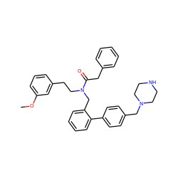 COc1cccc(CCN(Cc2ccccc2-c2ccc(CN3CCNCC3)cc2)C(=O)Cc2ccccc2)c1 ZINC000040403119