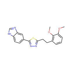 COc1cccc(CCc2nnc(-c3ccc4[nH]cnc4c3)s2)c1OC ZINC000072317052