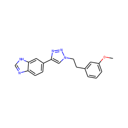 COc1cccc(CCn2cc(-c3ccc4nc[nH]c4c3)nn2)c1 ZINC000096283007