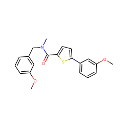 COc1cccc(CN(C)C(=O)c2ccc(-c3cccc(OC)c3)s2)c1 ZINC000073196262