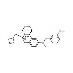 COc1cccc(CN(C)c2ccc3c(c2)[C@@]24CCCC[C@H]2[C@@H](C3)N(CC2CCC2)CC4)c1 ZINC000084669378