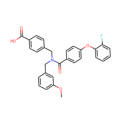 COc1cccc(CN(Cc2ccc(C(=O)O)cc2)C(=O)c2ccc(Oc3ccccc3F)cc2)c1 ZINC001772645409