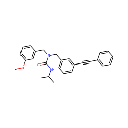 COc1cccc(CN(Cc2cccc(C#Cc3ccccc3)c2)C(=O)NC(C)C)c1 ZINC000066080177