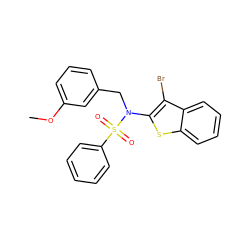 COc1cccc(CN(c2sc3ccccc3c2Br)S(=O)(=O)c2ccccc2)c1 ZINC000115236334