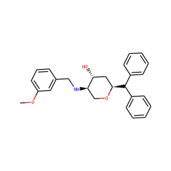 COc1cccc(CN[C@@H]2CO[C@H](C(c3ccccc3)c3ccccc3)C[C@H]2O)c1 ZINC000299863501