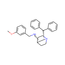 COc1cccc(CN[C@H]2C3CCN(CC3)[C@H]2C(c2ccccc2)c2ccccc2)c1 ZINC000036323648