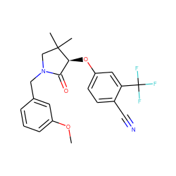 COc1cccc(CN2CC(C)(C)[C@@H](Oc3ccc(C#N)c(C(F)(F)F)c3)C2=O)c1 ZINC000072119723