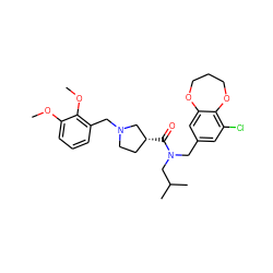 COc1cccc(CN2CC[C@@H](C(=O)N(Cc3cc(Cl)c4c(c3)OCCCO4)CC(C)C)C2)c1OC ZINC000114099621