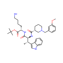 COc1cccc(CN2CCC[C@@H](C(=O)N[C@H](C(=O)N[C@@H](CCCCN)C(=O)OC(C)(C)C)[C@@H](C)c3c[nH]c4ccccc34)C2)c1 ZINC000027420743
