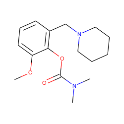 COc1cccc(CN2CCCCC2)c1OC(=O)N(C)C ZINC000299824816