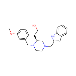 COc1cccc(CN2CCN(Cc3cc4ccccc4[nH]3)C[C@@H]2CCO)c1 ZINC000022913245