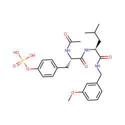 COc1cccc(CNC(=O)[C@H](CC(C)C)NC(=O)[C@H](Cc2ccc(OP(=O)(O)O)cc2)NC(C)=O)c1 ZINC000027856626
