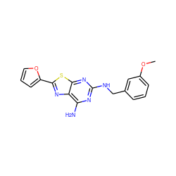 COc1cccc(CNc2nc(N)c3nc(-c4ccco4)sc3n2)c1 ZINC001772600460