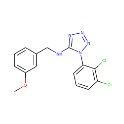 COc1cccc(CNc2nnnn2-c2cccc(Cl)c2Cl)c1 ZINC000071340370