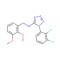 COc1cccc(CNc2nnnn2-c2cccc(Cl)c2Cl)c1OC ZINC000071332061