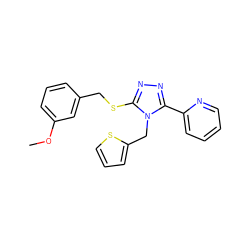 COc1cccc(CSc2nnc(-c3ccccn3)n2Cc2cccs2)c1 ZINC000066136342