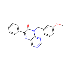 COc1cccc(Cn2c(=O)c(-c3ccccc3)nc3cncnc32)c1 ZINC000004238793