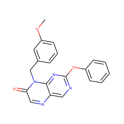 COc1cccc(Cn2c(=O)cnc3cnc(Oc4ccccc4)nc32)c1 ZINC000004239024