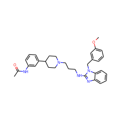 COc1cccc(Cn2c(NCCCN3CCC(c4cccc(NC(C)=O)c4)CC3)nc3ccccc32)c1 ZINC000038257674