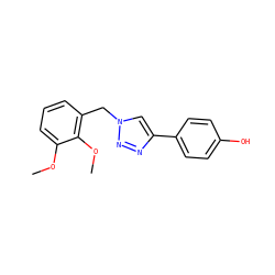 COc1cccc(Cn2cc(-c3ccc(O)cc3)nn2)c1OC ZINC000064540205