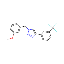 COc1cccc(Cn2cc(-c3cccc(C(F)(F)F)c3)nn2)c1 ZINC000015935309