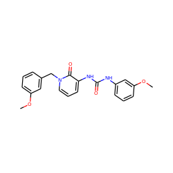 COc1cccc(Cn2cccc(NC(=O)Nc3cccc(OC)c3)c2=O)c1 ZINC000064527927