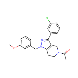 COc1cccc(Cn2nc(-c3cccc(Cl)c3)c3c2CCN(C(C)=O)C3)c1 ZINC000204893136