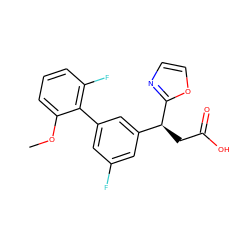 COc1cccc(F)c1-c1cc(F)cc([C@H](CC(=O)O)c2ncco2)c1 ZINC001772599346