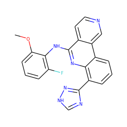 COc1cccc(F)c1Nc1nc2c(-c3nc[nH]n3)cccc2c2cnccc12 ZINC000073157216