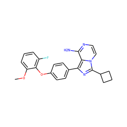 COc1cccc(F)c1Oc1ccc(-c2nc(C3CCC3)n3ccnc(N)c23)cc1 ZINC000096168117