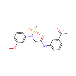 COc1cccc(N(CC(=O)Nc2cccc(C(C)=O)c2)S(C)(=O)=O)c1 ZINC000001139292