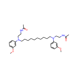 COc1cccc(N(CCCCCCCCCCN(CCNC(C)=O)c2cccc(OC)c2)CCNC(C)=O)c1 ZINC000072111389