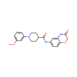 COc1cccc(N2CCC(C(=O)Nc3ccc4c(c3)NC(=O)CO4)CC2)c1 ZINC000034613034