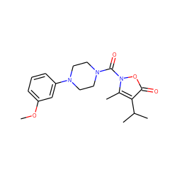 COc1cccc(N2CCN(C(=O)n3oc(=O)c(C(C)C)c3C)CC2)c1 ZINC000026935984