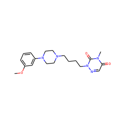 COc1cccc(N2CCN(CCCCn3ncc(=O)n(C)c3=O)CC2)c1 ZINC000034801069