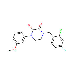 COc1cccc(N2CCN(Cc3ccc(F)cc3Cl)C(=O)C2=O)c1 ZINC000095565544