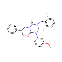 COc1cccc(N2CN(Cc3c(F)cccc3F)C(=O)N(C[C@H](N)c3ccccc3)C2=O)c1 ZINC000095607642