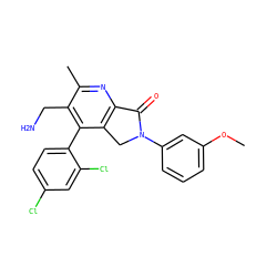 COc1cccc(N2Cc3c(nc(C)c(CN)c3-c3ccc(Cl)cc3Cl)C2=O)c1 ZINC000034804618