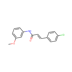 COc1cccc(NC(=O)/C=C/c2ccc(Cl)cc2)c1 ZINC000000009321