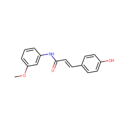 COc1cccc(NC(=O)/C=C/c2ccc(O)cc2)c1 ZINC000095590232