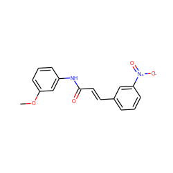 COc1cccc(NC(=O)/C=C/c2cccc([N+](=O)[O-])c2)c1 ZINC000000437547