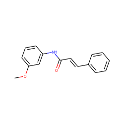 COc1cccc(NC(=O)/C=C/c2ccccc2)c1 ZINC000000299297