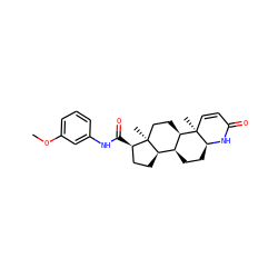 COc1cccc(NC(=O)[C@@H]2CC[C@@H]3[C@@H]4CC[C@@H]5NC(=O)C=C[C@]5(C)[C@@H]4CC[C@]23C)c1 ZINC000026952758